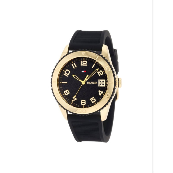 Tommy Hilfiger Women's 1781120 Sport Gold Toned Black Silicon Watch