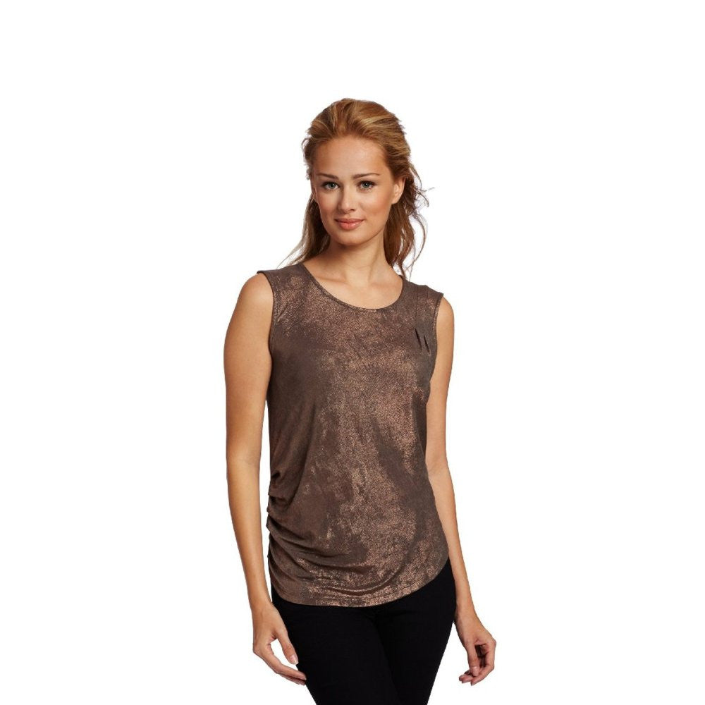 Calvin Klein Jeans Women's Liquid Metal Drape Front Tank Top