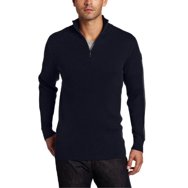 Calvin Klein Jeans Men's Ribbed Long Sleeve Half Zip Sweater