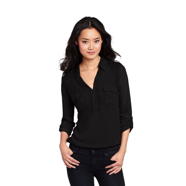 Splendid Women's Long Sleeve Collar Top Shirt