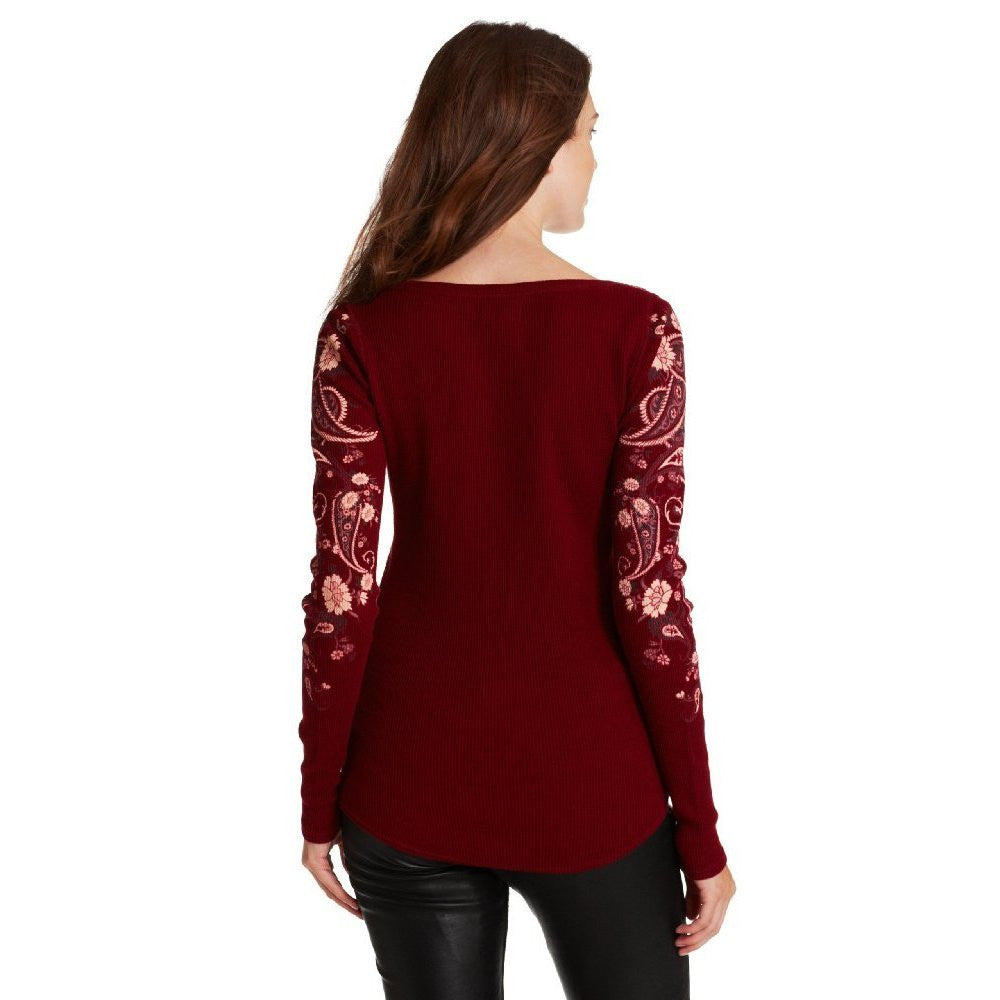 Lucky Brand Women's Printed Paisley Thermal Shirt