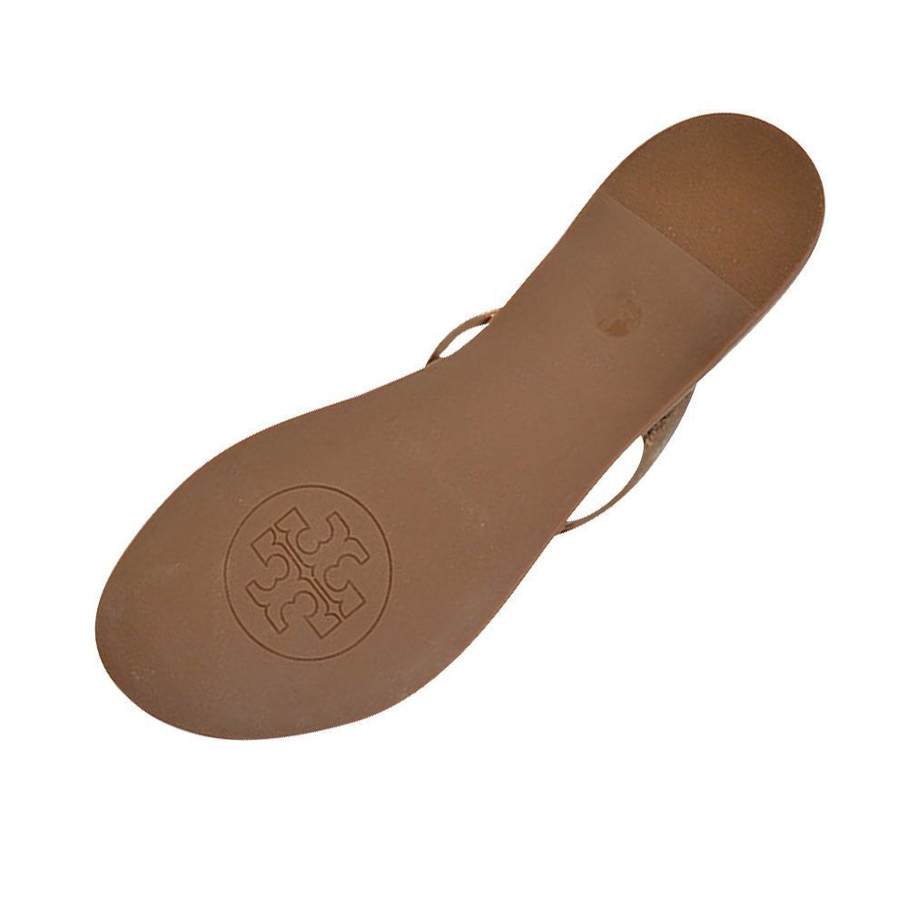Tory Burch Cameron Thong Mirror Craquelee Metal Sandals New Bronze Size 6