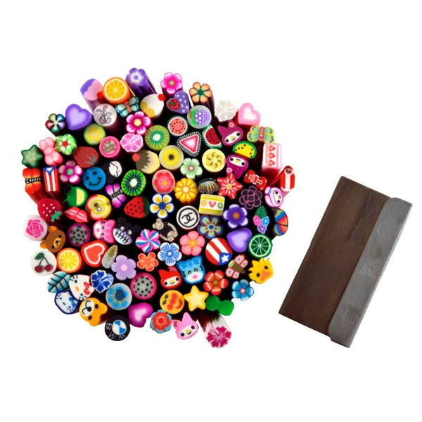 DEMO PRODUCT, DO NOT PURCHASE.Bundle Monster 100 PC 3D Designs Nail Art Nailart Manicure Fimo Canes Sticks Rods Stickers Gel Tips