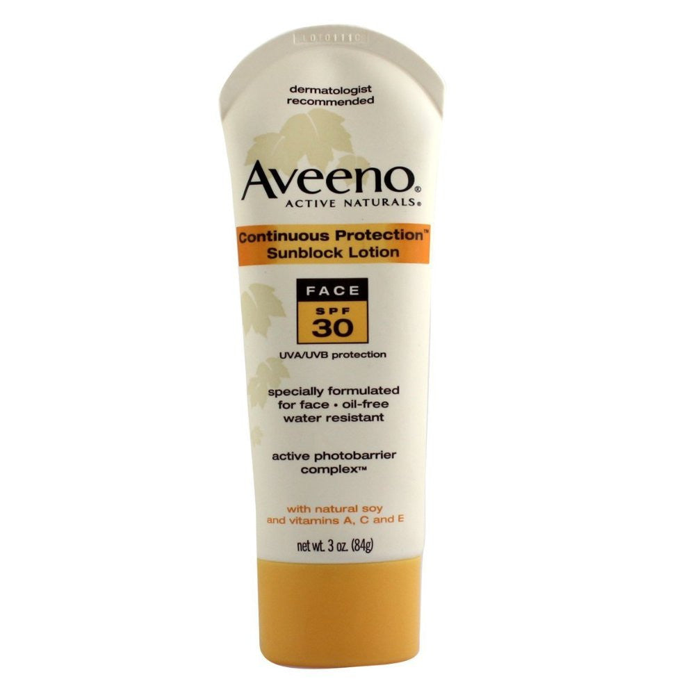 DEMO PRODUCT, DO NOT PURCHASE.Aveeno Continuous Protection Lotion Face SPF 30, 3 Ounce