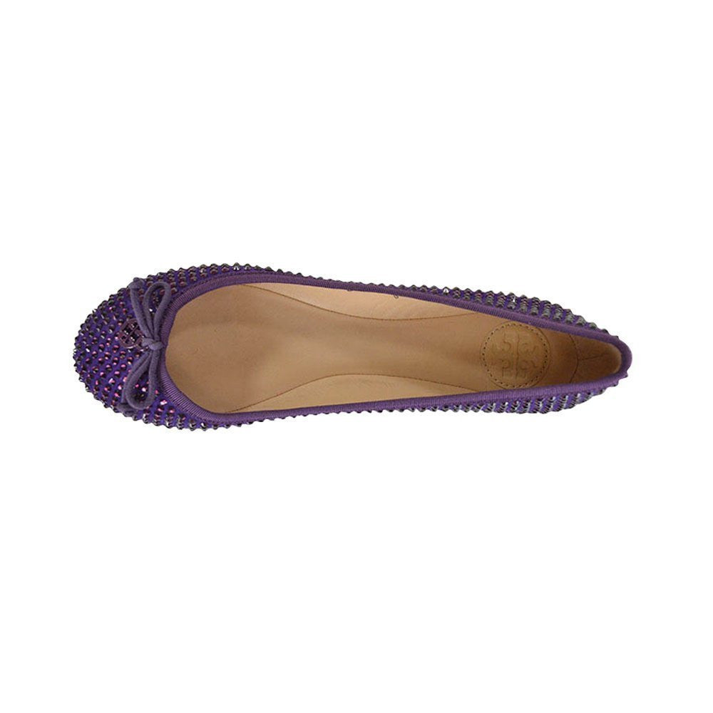 Tory Burch Chelsea Crystal Bling Ballet Soho Lux Flats Boysenberry Size 7