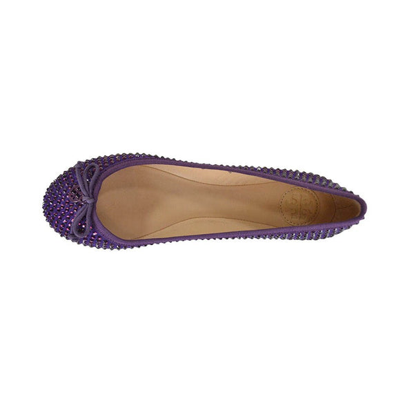 Tory Burch Chelsea Crystal Bling Ballet Soho Lux Flats Boysenberry Size 7